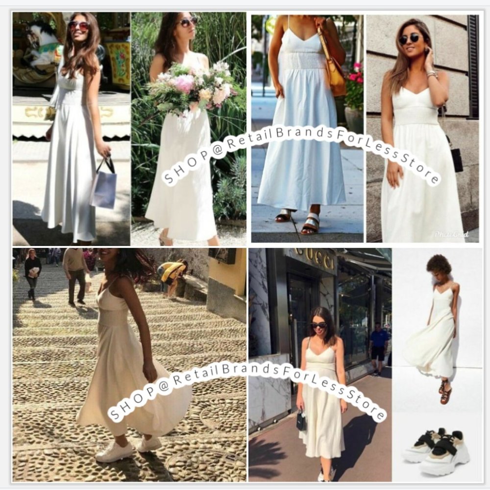 ZARA V NECK LINEN VOLUMINOUS FLOWY MAXI MIDI DRESS - Picture 10 of 14